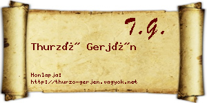 Thurzó Gerjén névjegykártya