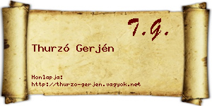 Thurzó Gerjén névjegykártya